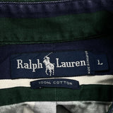 Ralph Lauren Striped Shirt - Large Green Cotton