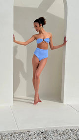 Blue Allium Belted Bikini bottom