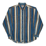 Levis Striped Denim Shirt - Large Blue Cotton