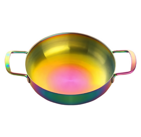 Anygleam Stock Pot Rainbow no.0-S Stainless Steel HotPot Without Lid Single-Layer Cooking Soup Noodle Sea Food Home Kitchen Restaurant Tools