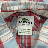 Lacoste Checked Shirt - Medium Blue Cotton