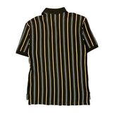 Tommy Hilfiger Striped Polo Shirt - Medium Black Cotton