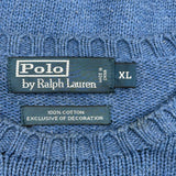 Polo By Ralph Lauren Sweater - XL Blue Cotton