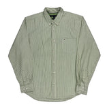 Tommy Hilfiger Striped Shirt - Large Green Cotton