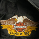 Racing Harley Davidson Spellout Bomber Jacket - Large Black Nylon