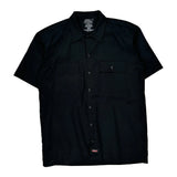 Dickies Short Sleeve Shirt - Medium Black Polyester Blend