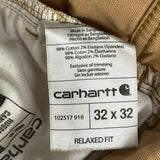 Carhartt Carpenter Trousers - 32W 32L Brown Cotton