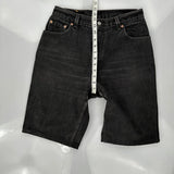 Levis Denim Shorts - 32W UK 14 Black Cotton