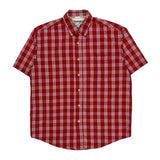 Wrangler Checked Short Sleeve Shirt - Medium Red Cotton