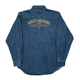 American Legend Harley Davidson Denim Shirt - Large Blue Cotton