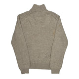 Polo By Ralph Lauren 1/4 Zip - Large Beige Wool Blend