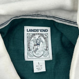 Lands End Striped Rugby Shirt - Large Green Cotton