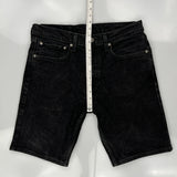 Levis Denim Shorts - 32W 10L Black Cotton