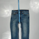 Levis Slim Fit Jeans - 28W 30L Blue Cotton