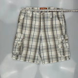 Lee Checked Cargo Shorts - 35W 11L Beige Cotton