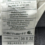 Carhartt Double Knee Carpenter Trousers - 36W 32L Grey Cotton