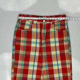 Southpole Checked Shorts - 36W 14L Red Polyester Blend