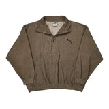 Puma 1/4 Zip - Large Brown Polyester Blend