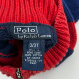 Age 3 Polo By Ralph Lauren Striped 1/4 Zip - XS Blue Cotton