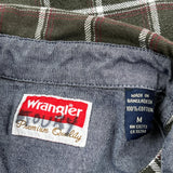 Wrangler Checked Flannel Shirt - Medium Green Cotton