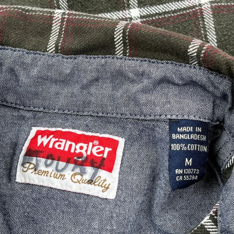 Wrangler Checked Flannel Shirt - Medium Green Cotton