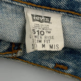 Made In USA Levis 510 Slim Fit Jeans - 31W 29L Light Wash Cotton