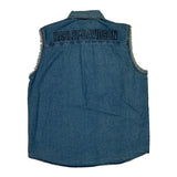Genuine Motorclothes Harley Davidson Denim Vest - XL Blue Cotton
