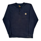 Carhartt Long Sleeve T-Shirt - Medium Navy Cotton