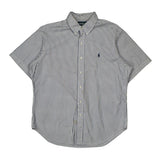 Ralph Lauren Striped Short Sleeve Shirt - Large Blue Cotton