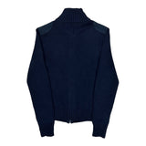 Ralph Lauren Full Zip Sweater - Small Navy Cotton