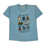 Anvil Single Stitch T-Shirt - Large Blue Cotton