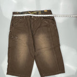 Raiders Baggy Carpenter Shorts - 38W 15L Brown Cotton