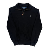 Polo By Ralph Lauren 1/4 Zip - Large Black Cotton