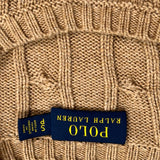 Polo By Ralph Lauren Cable Knit Sweater - Small Brown Cotton