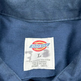 Dickies Short Sleeve Shirt - Large Blue Polyester Blend