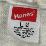 Hanes T-Shirt - Large Cream Cotton