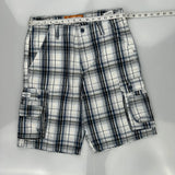Lee Checked Cargo Shorts - 32W 11L Blue Cotton