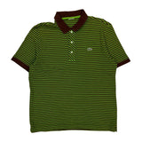 Lacoste Striped Polo Shirt - Medium Brown Cotton