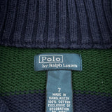 Age 7 Polo By Ralph Lauren Striped 1/4 Zip - Small Green Cotton