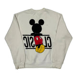 Classic Mickey Mouse Disney Cartoon Sweatshirt - Large White Cotton