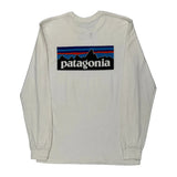 Responsibili-Tee Patagonia Long Sleeve T-Shirt - Small White Cotton Blend