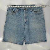 Wrangler Denim Shorts - 38W 9L Light Wash Cotton