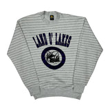 Made In USA Hl Miller Striped Sweatshirt - Large Grey Cotton