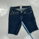 True Religion Studded Denim Shorts - 28W UK 6 Dark Wash Denim