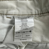Carhartt Cargo Trousers - 34W 30L Cream Cotton