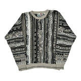 Florence Tricot Sweater - Large Gray Cotton Blend