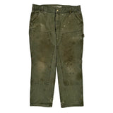 Carhartt Double Knee Carpenter Trousers - 38W 30L Green Cotton