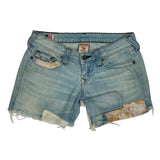 True Religion Denim Shorts - 29W UK 8 Light Wash Denim