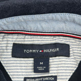 Tommy Hilfiger Striped Polo Shirt - Medium Navy Cotton