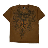 Hybrid Graphic T-Shirt - Large Brown Cotton